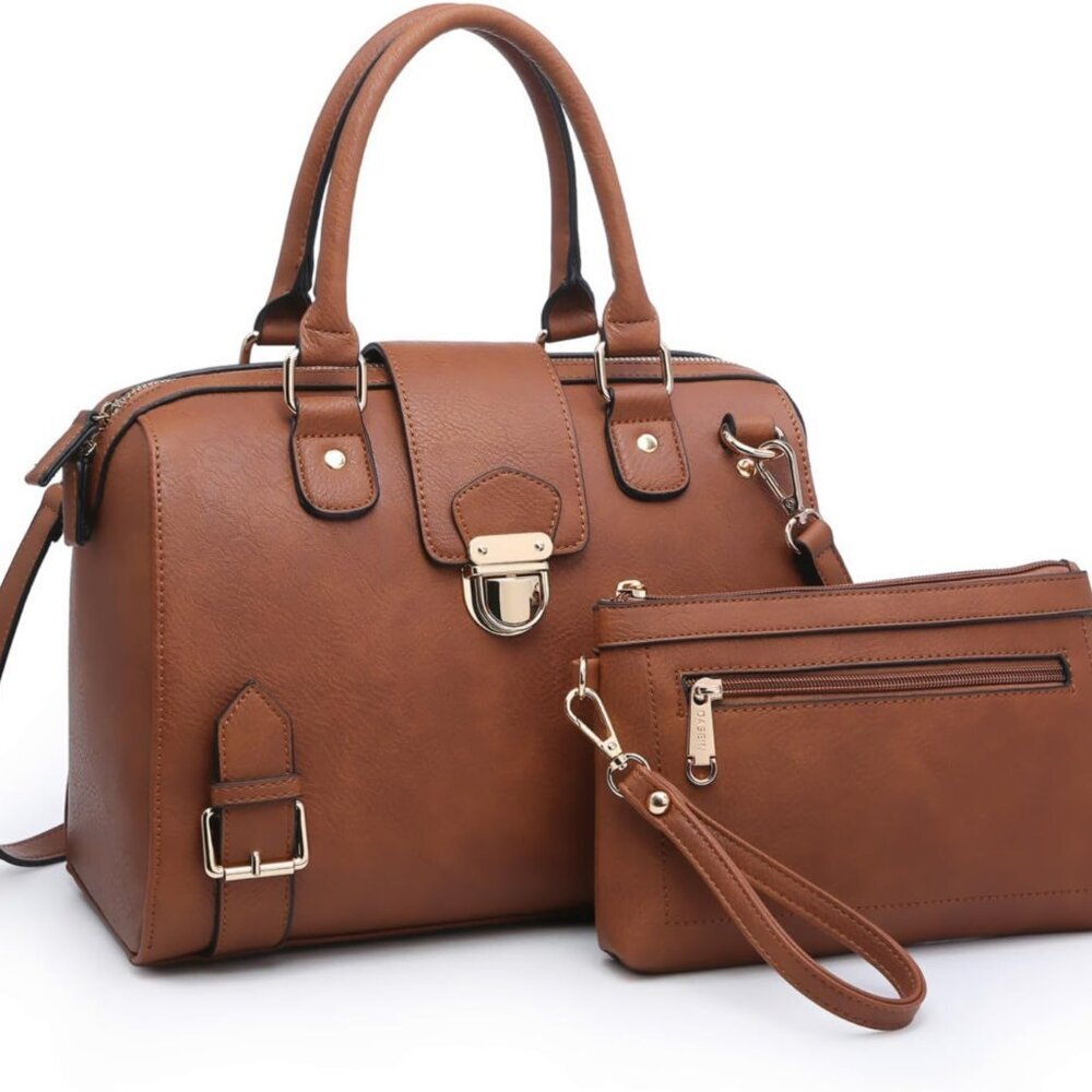 Women Barrel Handbags Fashion Satchel Bags Top Handle Shoulder Purses Vegan Leat